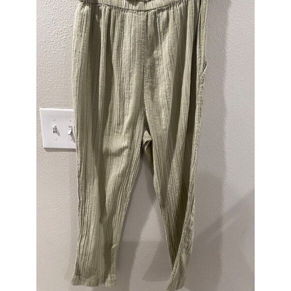 Free People WOMENS TROUSER RELAXED CASUAL SIZE S STRIPPED COTTON PANTS pockets - Picture 4 of 9